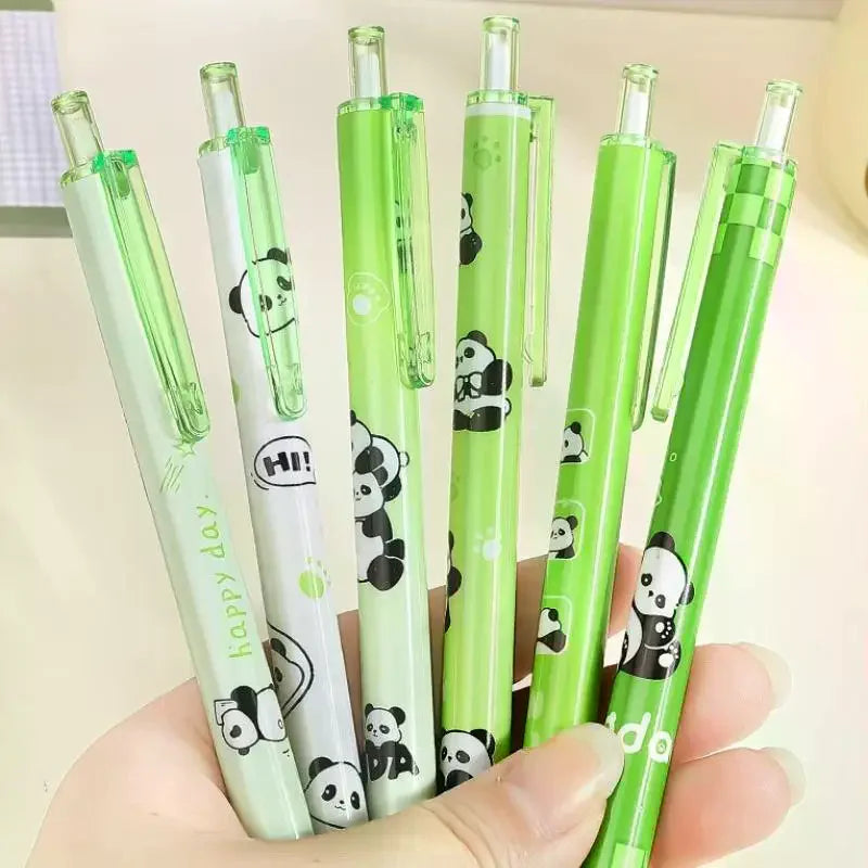 6Pcs Cartoon Cute Capybara Panda Gel Pens Kawaii Quick-Drying Writing Smooth Elegant Neutral Pens Student Stationery Gift
